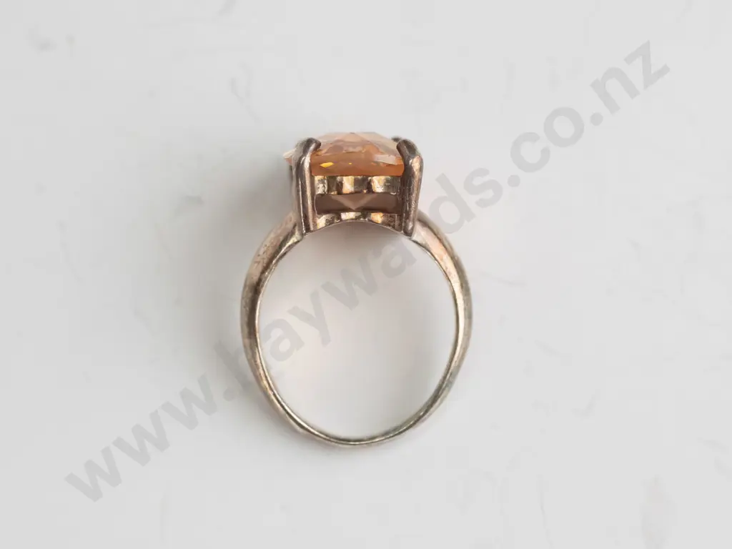 light brown topaz sterling silver ring - size L Image 1++