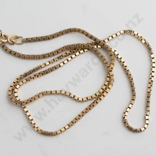 9ct yellow gold box chain 45cm (7.5gm)