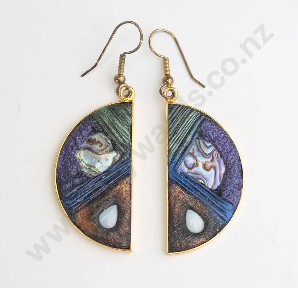 pair of paua shell/opal earrings Image 1++