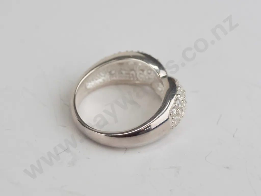 cz sterling silver ring - size N Image 1++