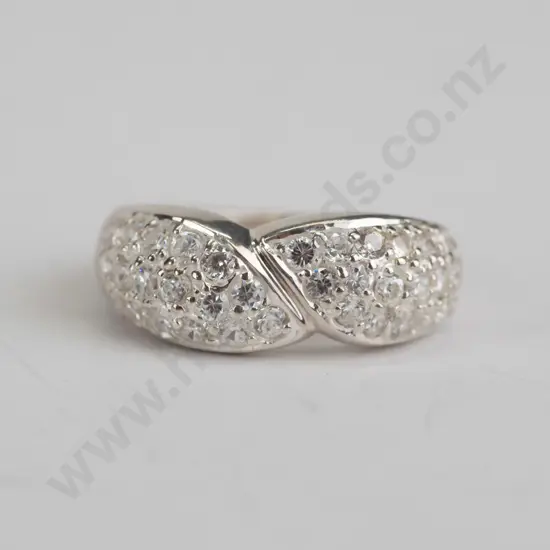 cz sterling silver ring - size N