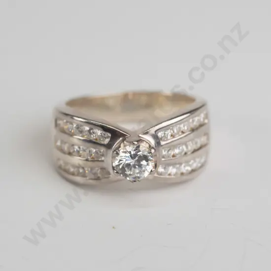 cz sterling silver ring - size N.5