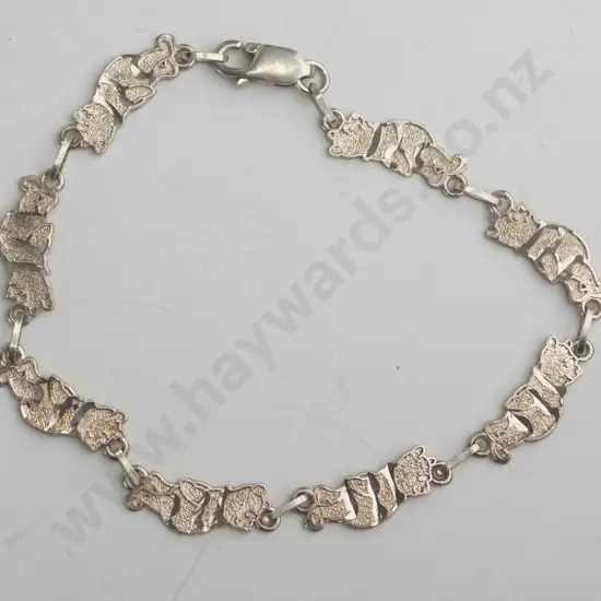 sterling silver Pooh Bear bracelet