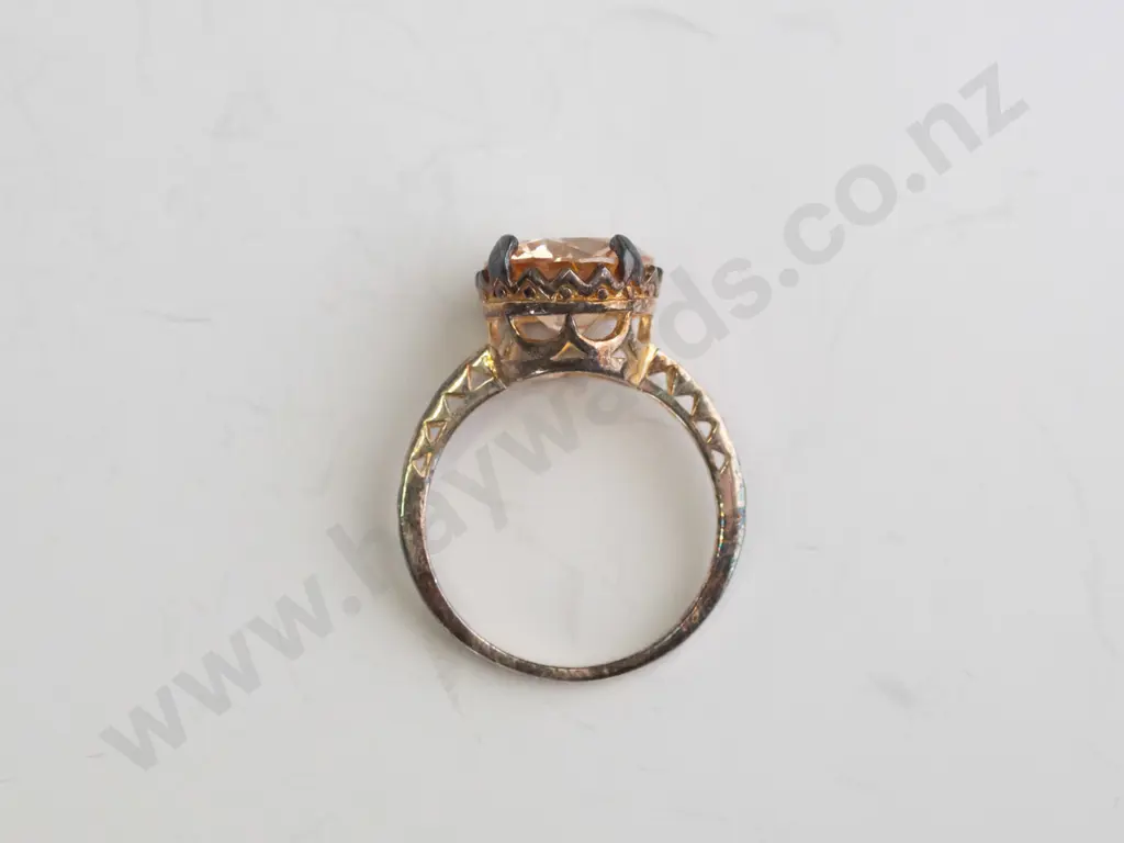 light brown topaz? sterling silver ring - size N.5 Image 1++
