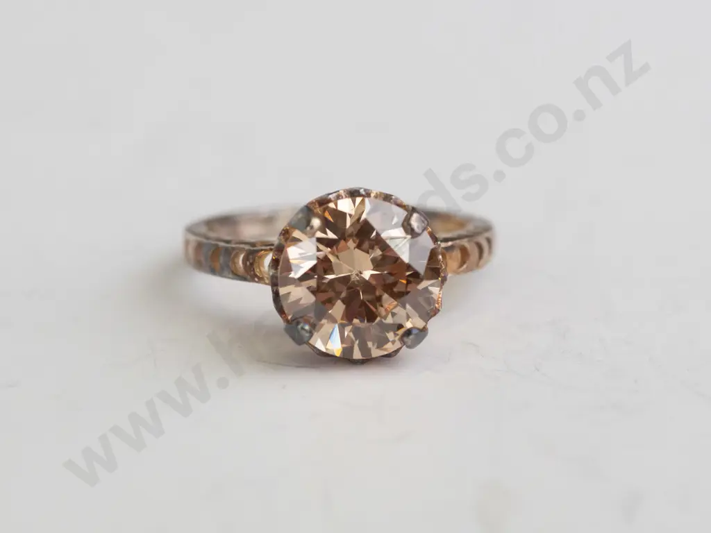 light brown topaz? sterling silver ring - size N.5 Image 1++