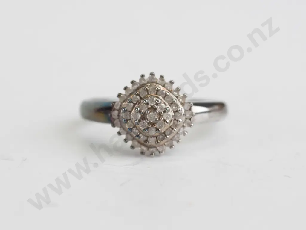 cz sterling silver ring - size M Image 1++