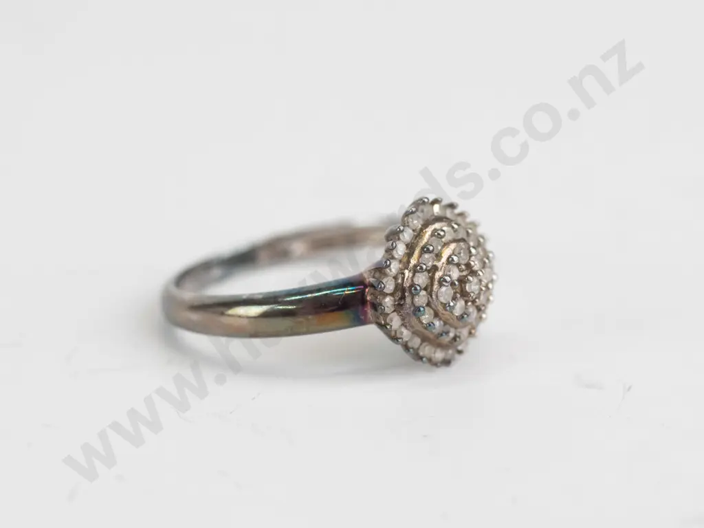 cz sterling silver ring - size M Image 1++