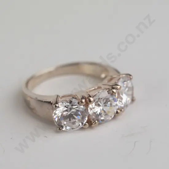 cz sterling silver ring - size N.5