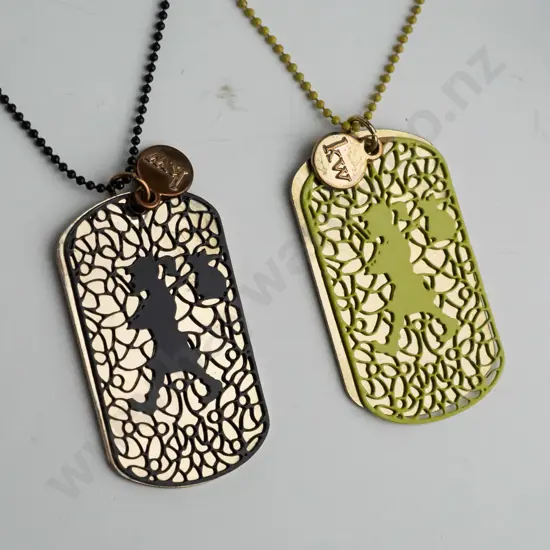 2x Karen Walker dog tag necklaces