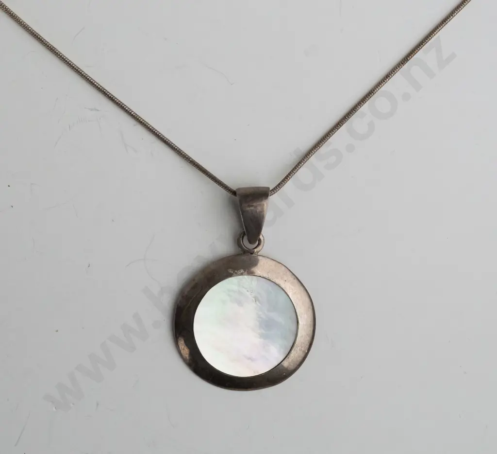 paua? and sterling silver pendant and chain Image 1++