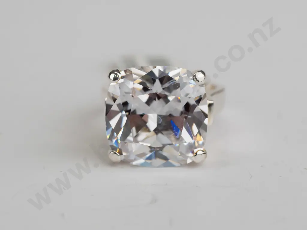 cz sterling silver ring - size O.5 Image 1++