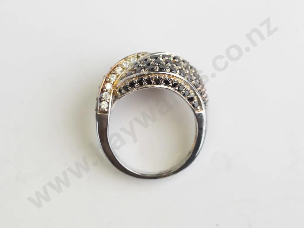 cz and garnet? sterling silver ring - size P.5 Image 1++