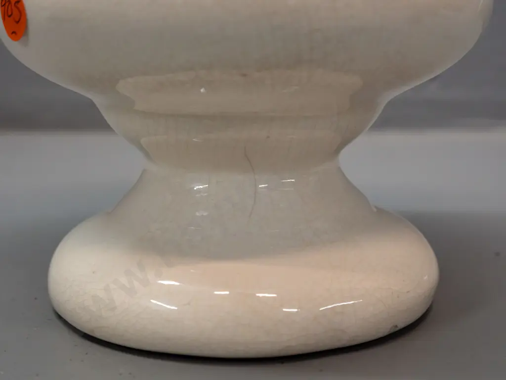 O.C. Stephens urn-shaped vase with green inner - heavily crazed, possible hairline crack, glaze chip H-185 D-175 at top Image 1++