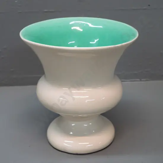 O.C. Stephens urn-shaped vase with green inner - heavily crazed, possible hairline crack, glaze chip H-185 D-175 at top