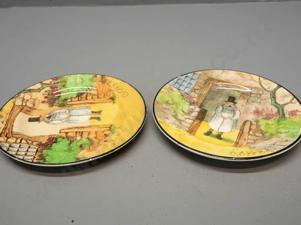 Royal Doulton Rustic England plate, Coaching Days trio, 2 Gaffers side plates, and Countess serving plate. Some fretting Image 1++