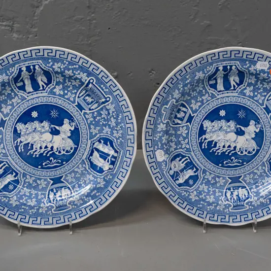 pair of Spode "Greek" pattern cabinet plates D-270