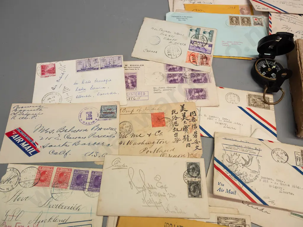 large assortment of vintage letters and first day covers, including American and Canadian addresses, one addressed to Image 1++