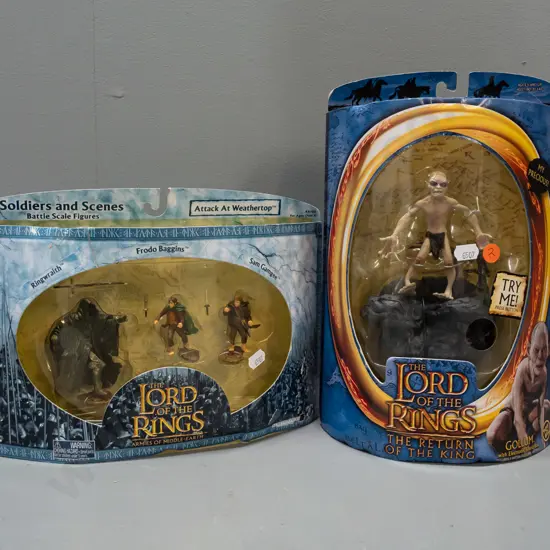2 Lord of the Rings toys in original packaging - 2003 Return of the King Gollum figure w/ sound & Armies of Middle