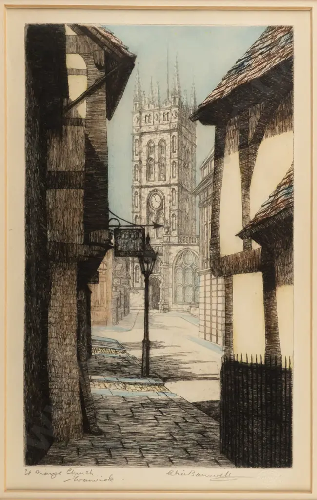 Ernest E Unwin - framed watercolour "Blackman's Bay, Tasmania" H235 W330 (foxing) Image 1++