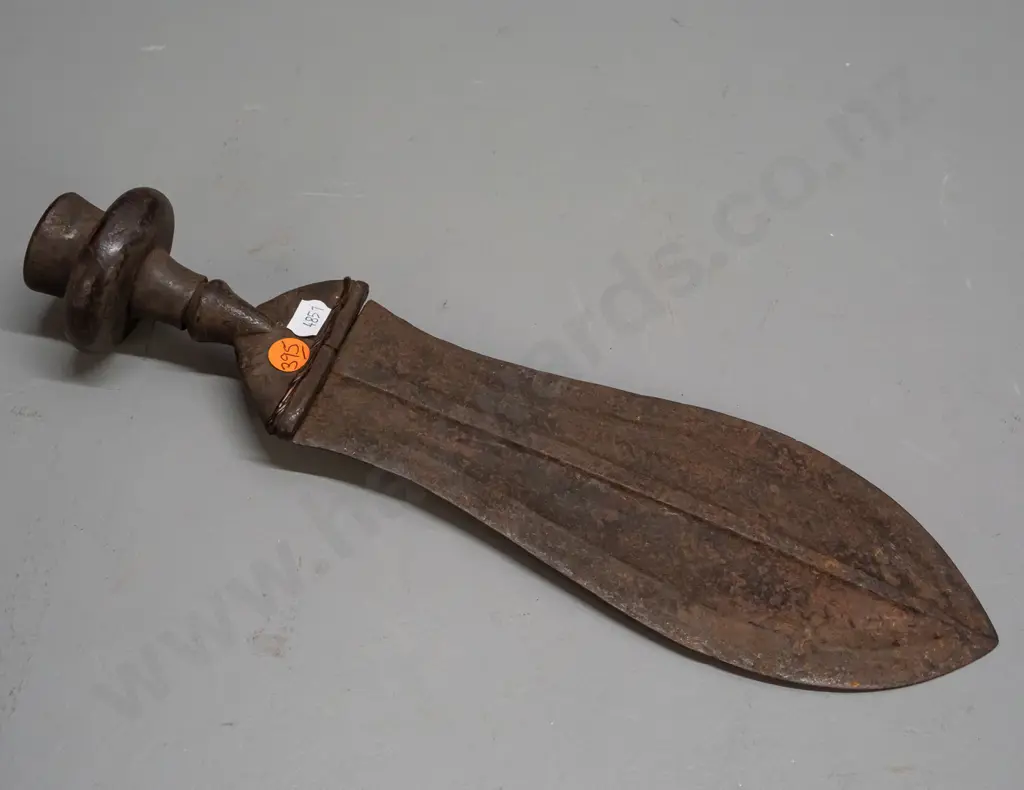 knife from the Democratic Republic of Congo with wooden handle - corrosion to blade, some cracking to timber L-350 Image 1++