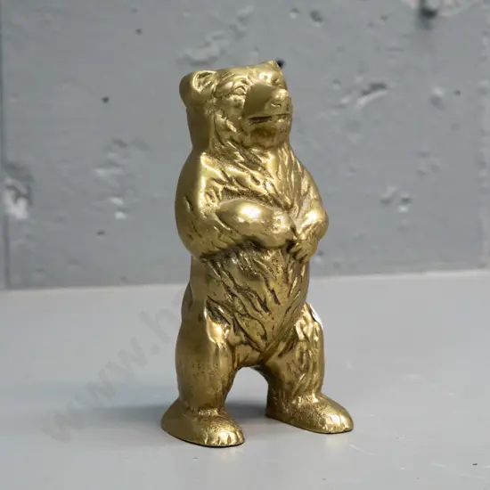 solid cast brass standing bear figure H-140