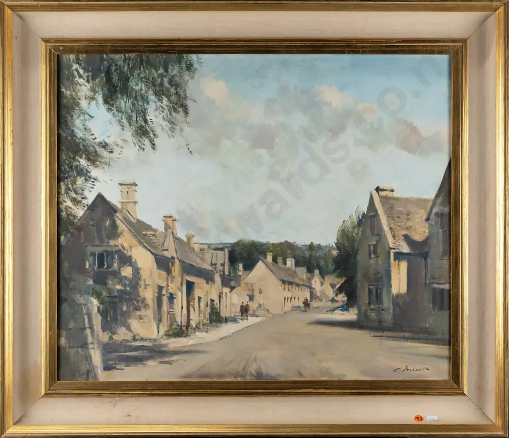 Stanley Orchart - framed oil on canvas "Staunton Cotswolds" H-480 W-590 (aging to paint) Image 1++
