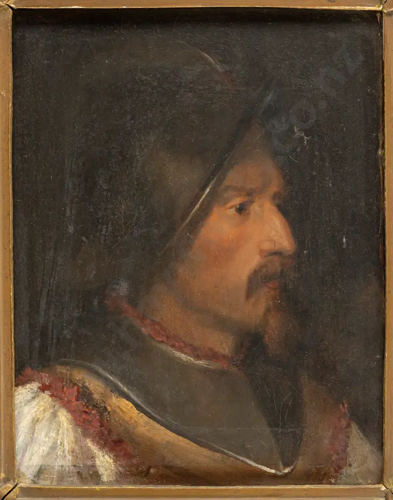 framed oil on board - male portrait H220 W170 (damage to frame) Image 1++