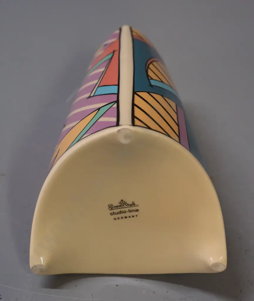 1980s Rosenthal Dorothy Hafner "Flash" pattern vase H-190 Image 1++