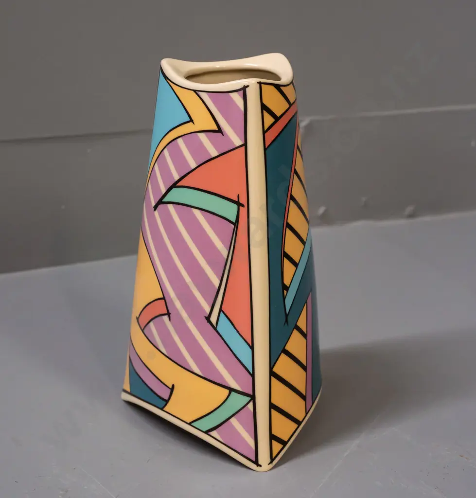 1980s Rosenthal Dorothy Hafner "Flash" pattern vase H-190 Image 1++