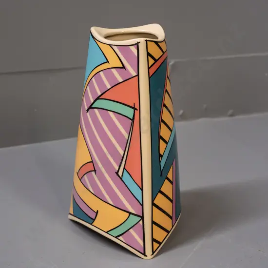 1980s Rosenthal Dorothy Hafner "Flash" pattern vase H-190