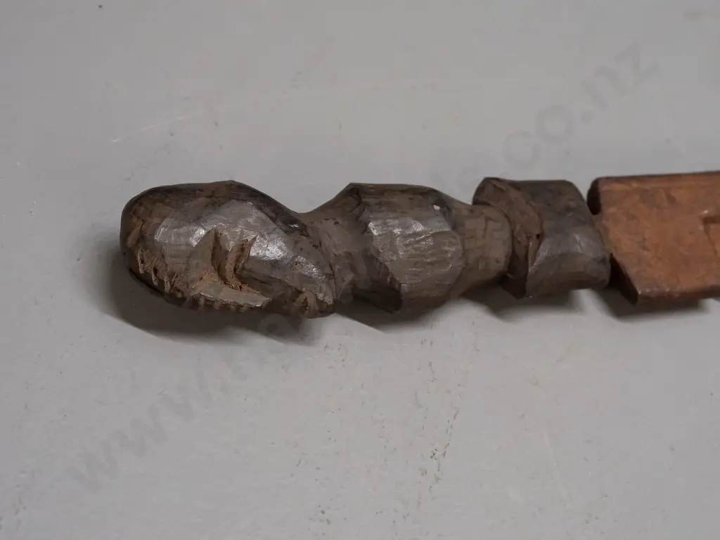 ceremonial Ikul knife - Democratic Republic of Congo. With carved figural handle, has corrosion and pitting L-370 Image 1++