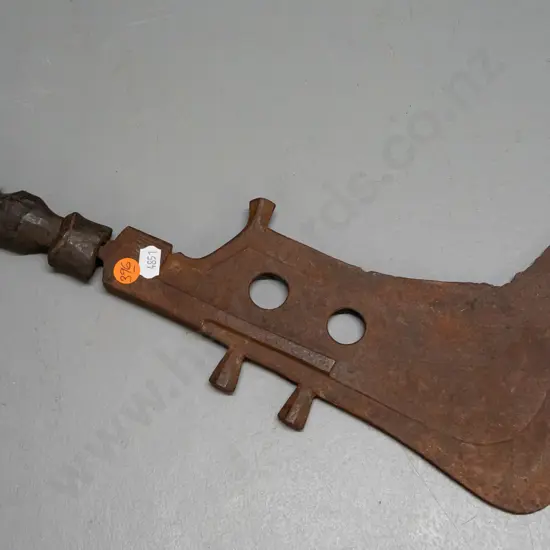 ceremonial Ikul knife - Democratic Republic of Congo. With carved figural handle, has corrosion and pitting L-370