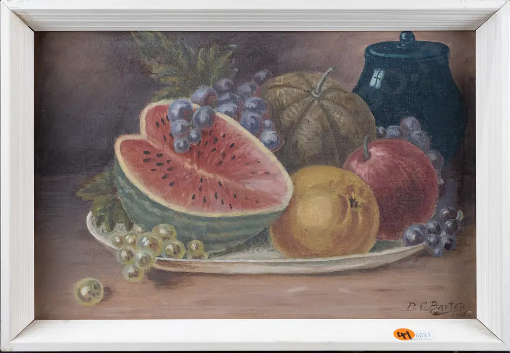 DC Barton 1915 - framed oil on canvas - still life H-195 W-300 Image 1++
