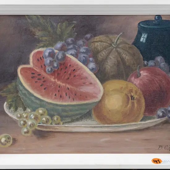 DC Barton 1915 - framed oil on canvas - still life H-195 W-300