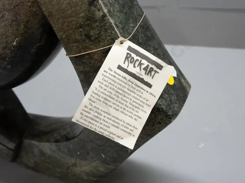 Serpentine/Soapstone(?) stone carving, Shona Tribe Zimbabwe, signed A Moepi H-320 W-410 D-90 Image 1++