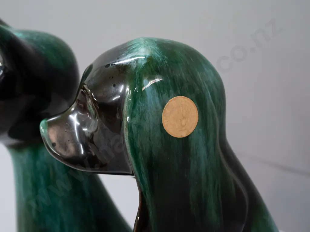 2 Blue Mountain pottery animal figures - seated cat H-360 and dog Image 1++