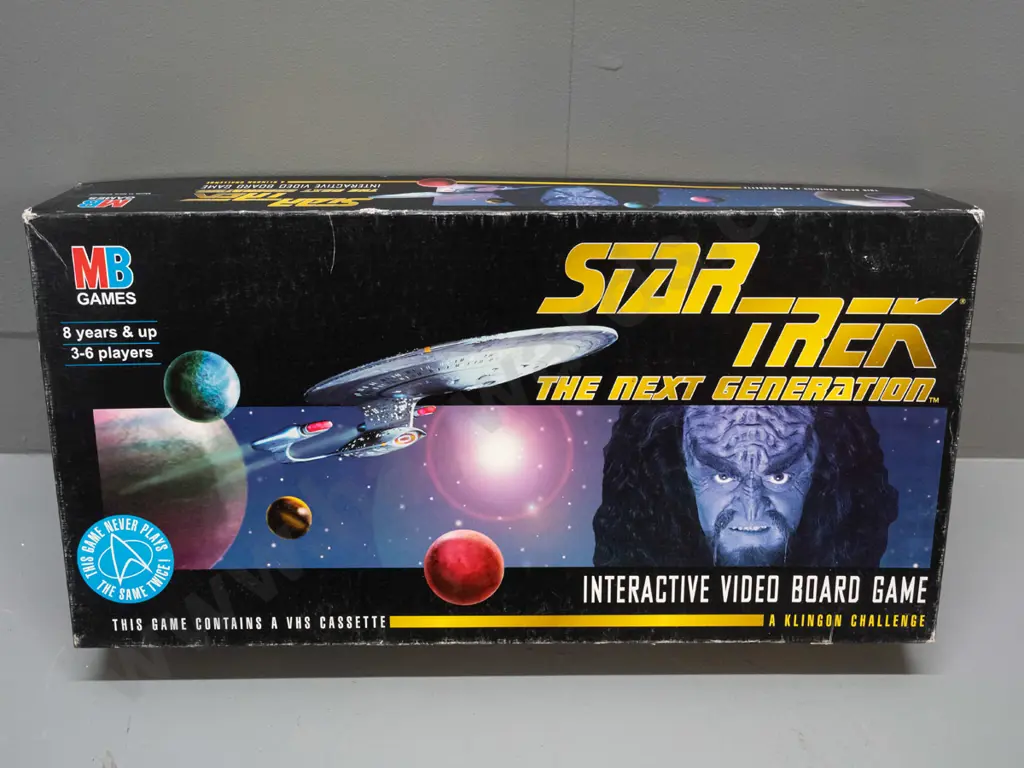 Star Trek The Next Generation Klingon Challenge interactive video board game - 1994 Milton Bradley, with game board, VHS Image 1++