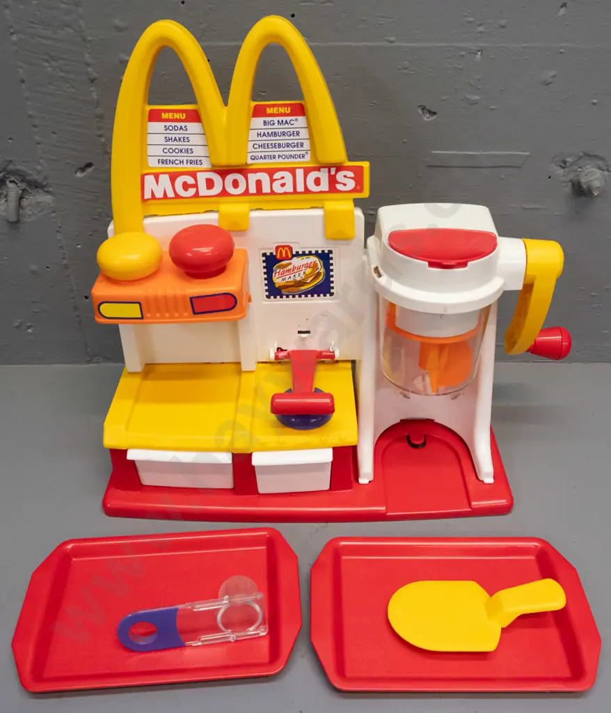 McDonald's Hamburger Snack Maker promotional toy set with booklet - 1994 Mattel - may be missing a few small parts H-350 Image 1++