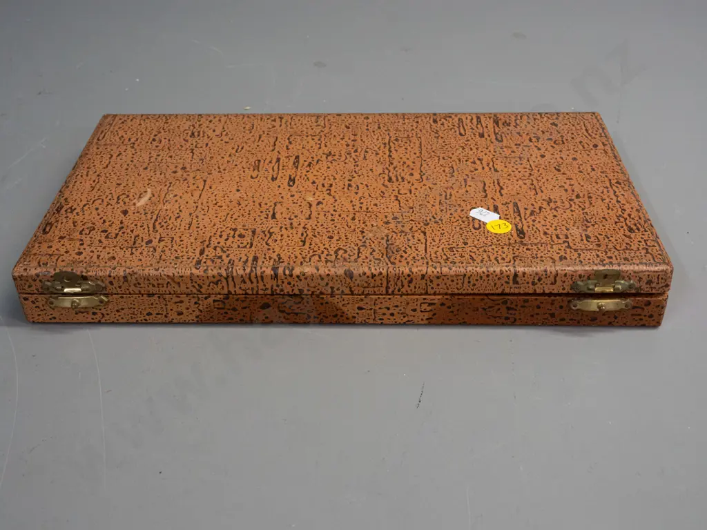 vintage cased set of 6 faux-bone handled knives and forks. Image 1++