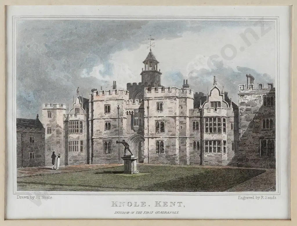 framed vintage print "Knole, Kent" H85 W120 Image 1++