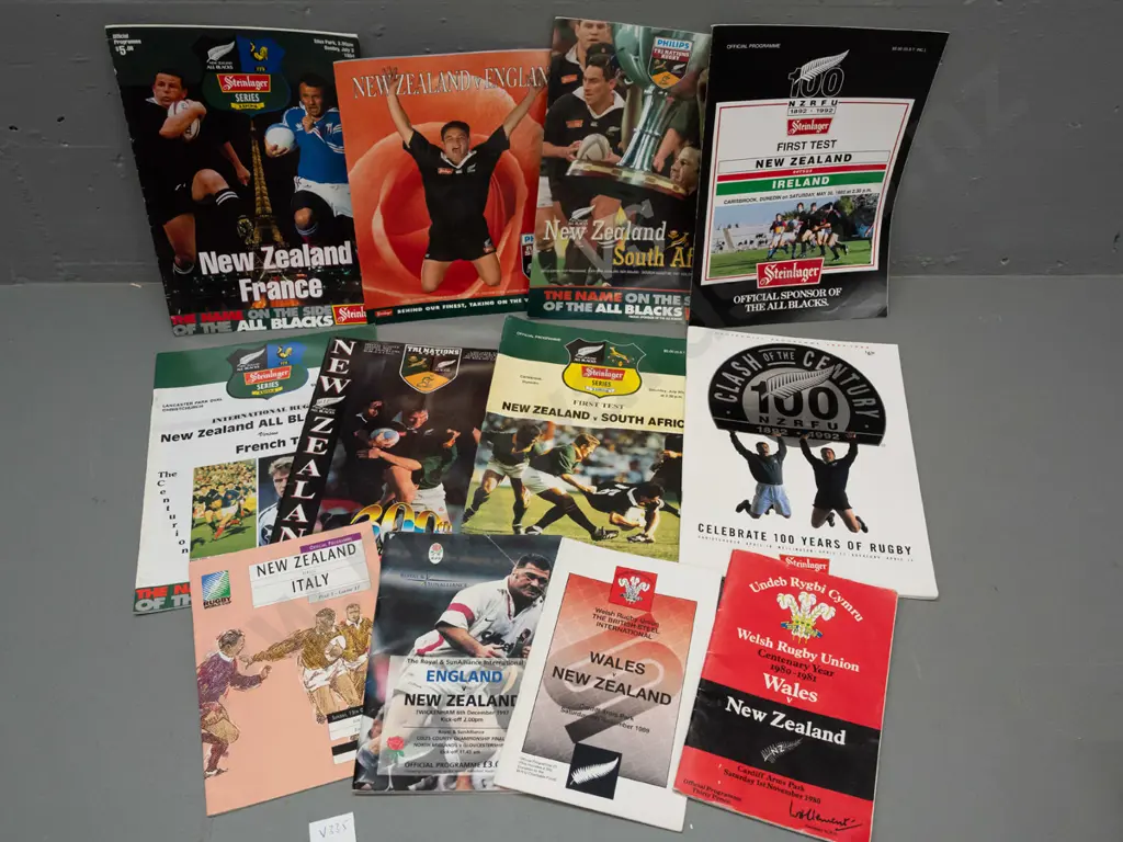 12 assorted rugby publications - NZ, Wales, England, France, etc. - 1980s & mostly 90s Image 1++