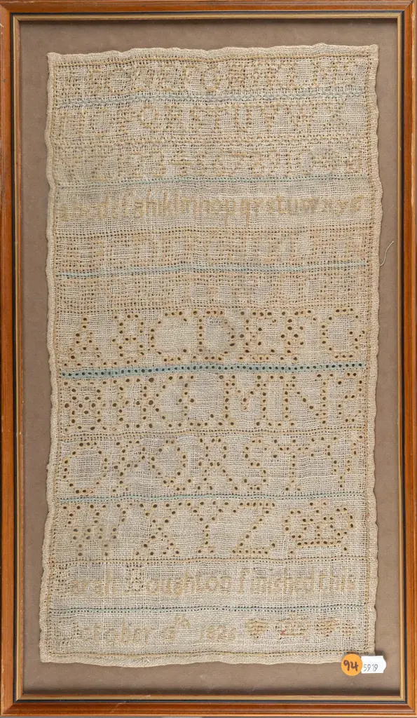 framed vintage needlework 1826 H390 W210 Image 1++