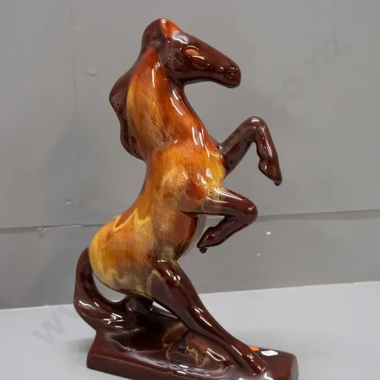 Blue Mountain brown glaze rearing horse H-365