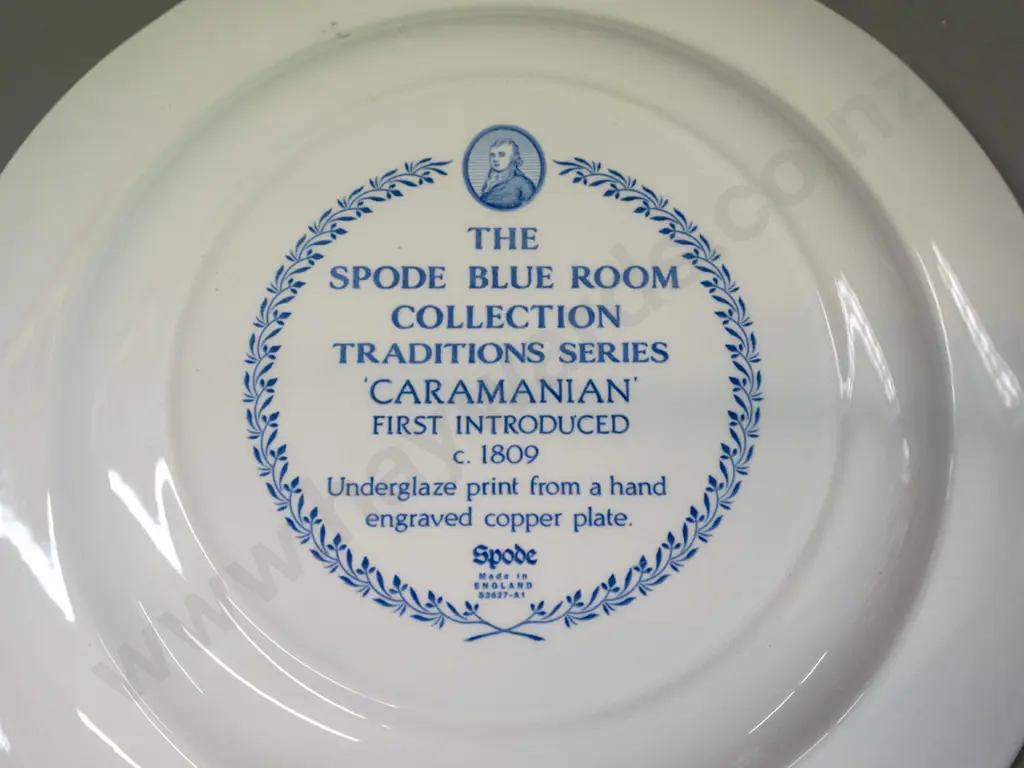 pair of Spode Blue Room Collection "Caramanian" pattern cabinet plates D-270 Image 1++