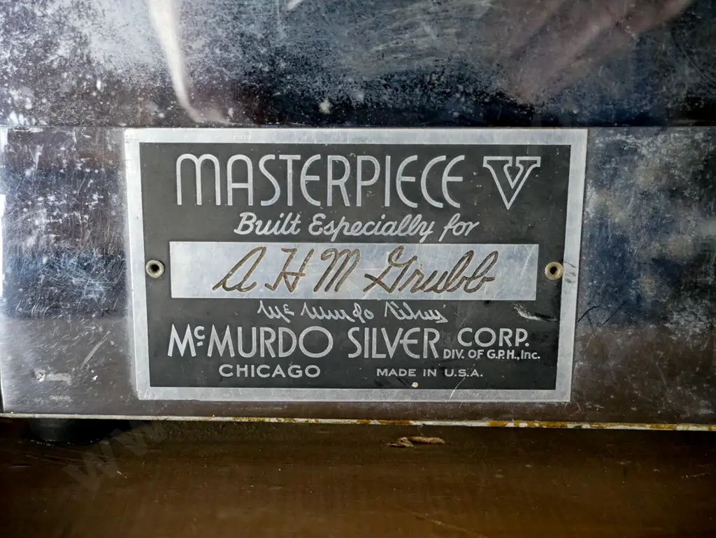 deco large console radio - Masterpiece / McMurdo Silver, Chicago, Jansen speaker, label on cabinet: Built Image 1++