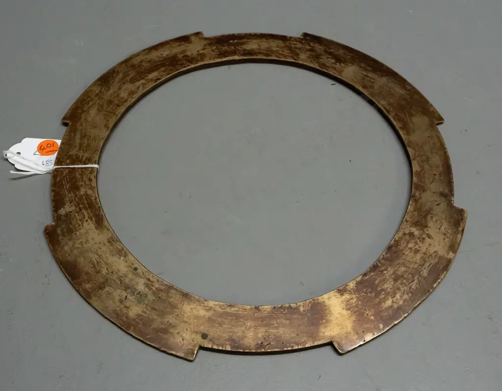 etched heavy brass Teke chief's collar, Democratic Republic of Congo - diameter 280 Image 1++