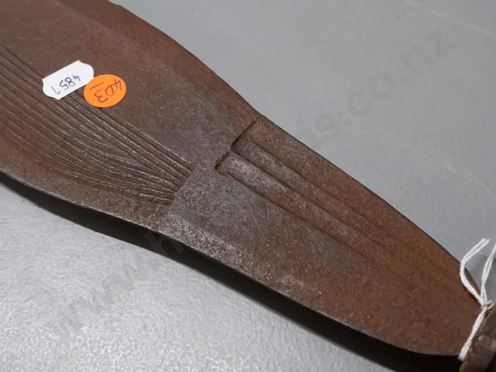 short sword, Ngombe tribe, Democratic Republic of Congo - split to wooden handle, corrosion and chipping to blade L-670 Image 1++