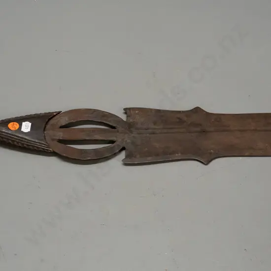 ceremonial short sword with wood handle, Kuba people, Democratic Republic of Congo - some corrosion to blade L-630