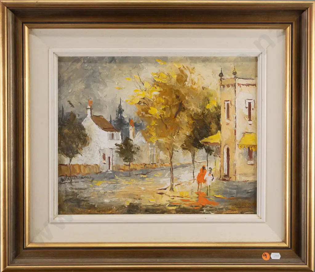 Williams - framed oil on board - street scene H290 W360 Image 1++