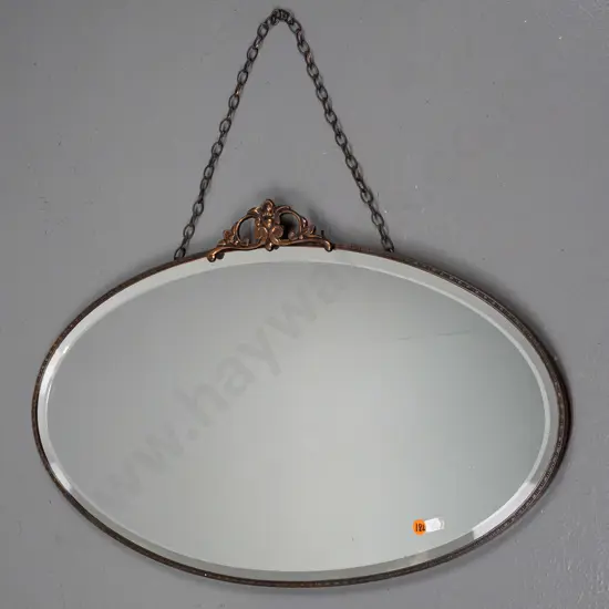 oval beveled edged wall mirror H380 W610